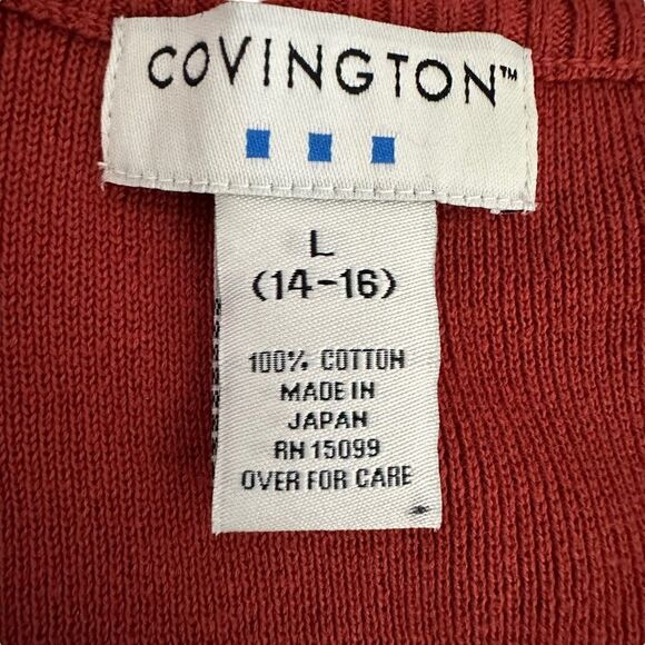 Covington ~Women’s Rust Color Zipped Sweater Jacket ~ Made in Japan ~ size L - Picture 6 of 12